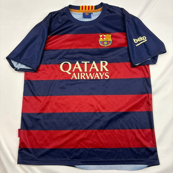 FC Barcelona Messi 10 Soccer Jersey Qatar Airways UNICEF Barca Mens XL - Picture 3 of 12